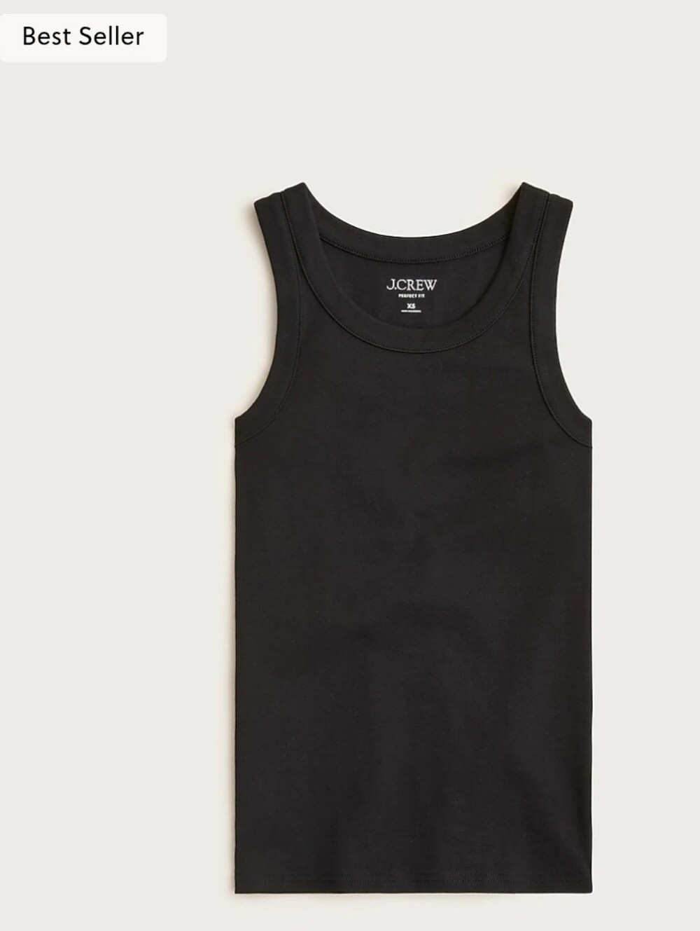 NWOT J.Crew Perfect-Fit High-Neck Tank Top, Black, Size M